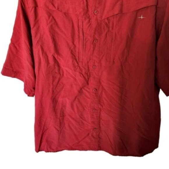 HABIT Men Kestrel Creek Solar Factor UPF 30 Short‎ Sleeve XL Red Hiking - Picture 4 of 8